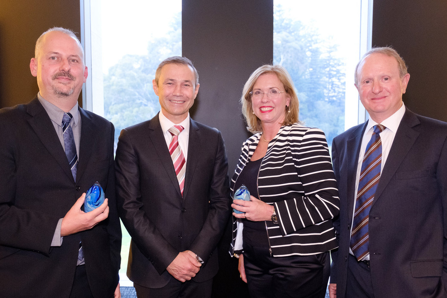 [L to R] Professor Alistair Forrest, the Hon Roger Cook, Professor Christobel Saunders and Mr Peter Mansell